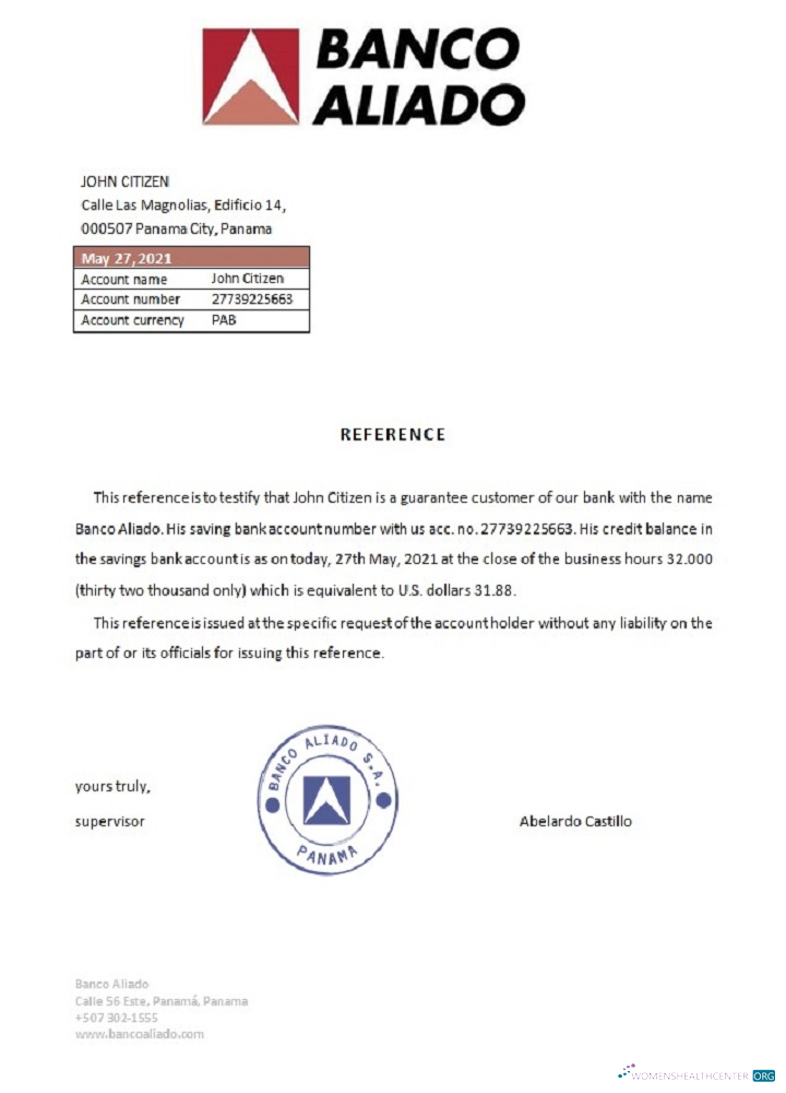 Download Panama Banco Aliado reference Photoshop template